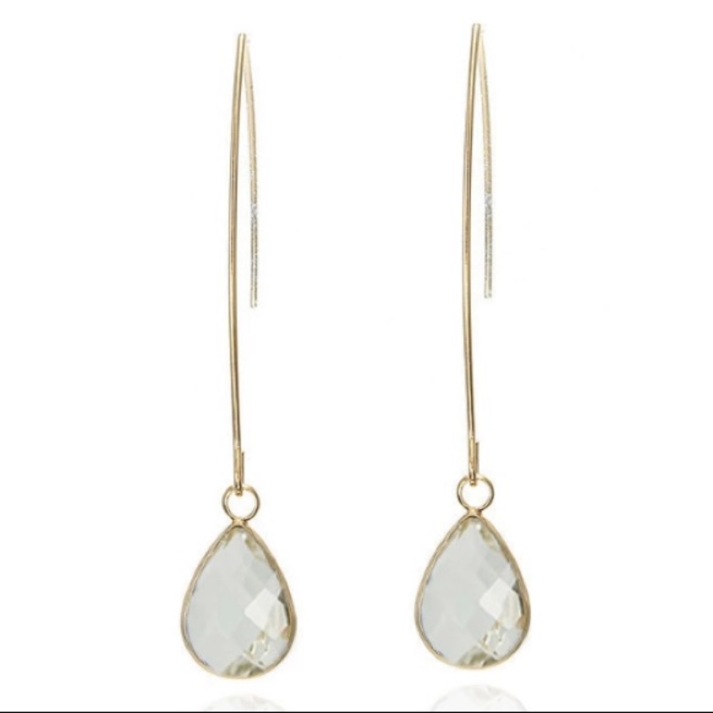 NEW!๐๐CRYSTAL CLEAR FACETED TEARDROPS!๐๐GOLDEN - Picture 6 of 7
